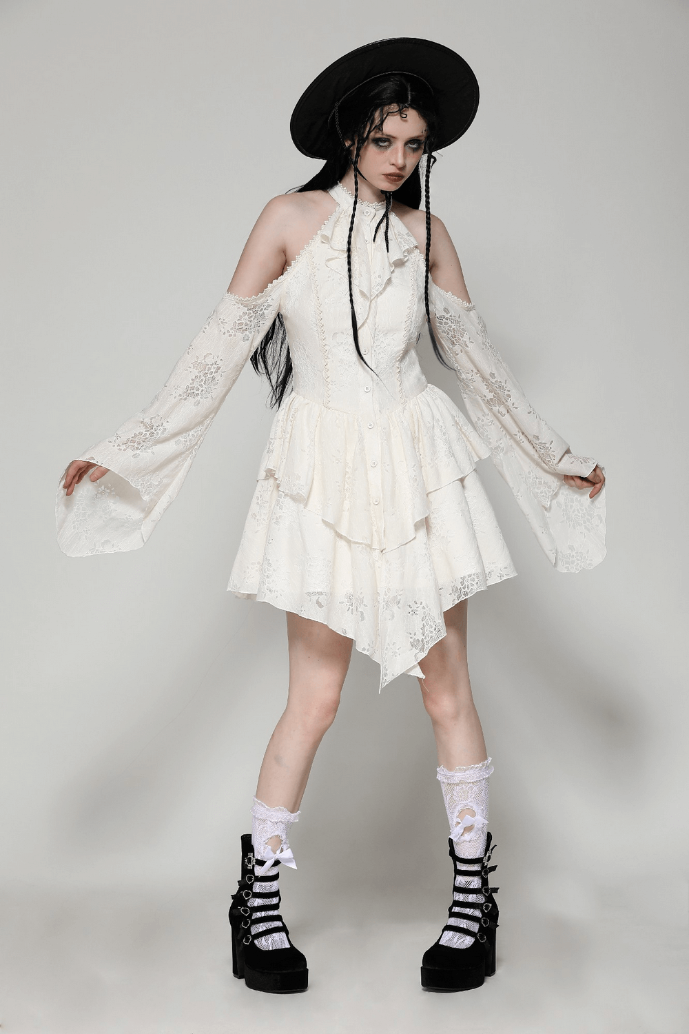 Victorian Lace Dress with Open Shoulder Design - image 14