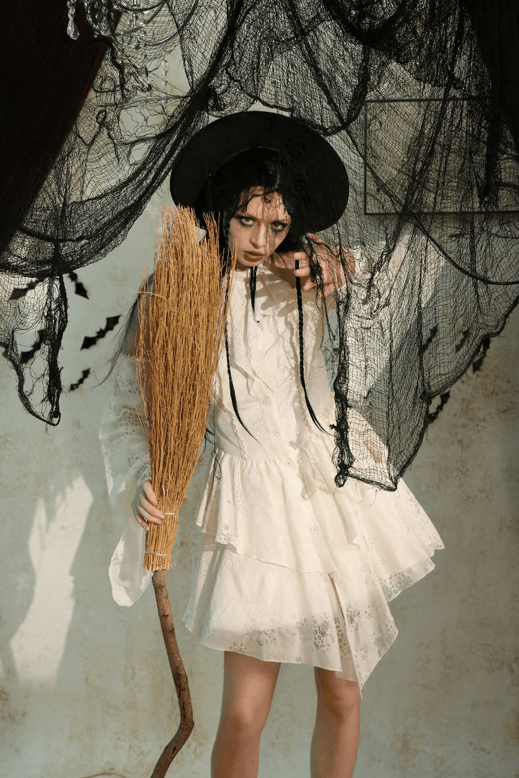 Victorian Lace Dress with Open Shoulder Design - image 15