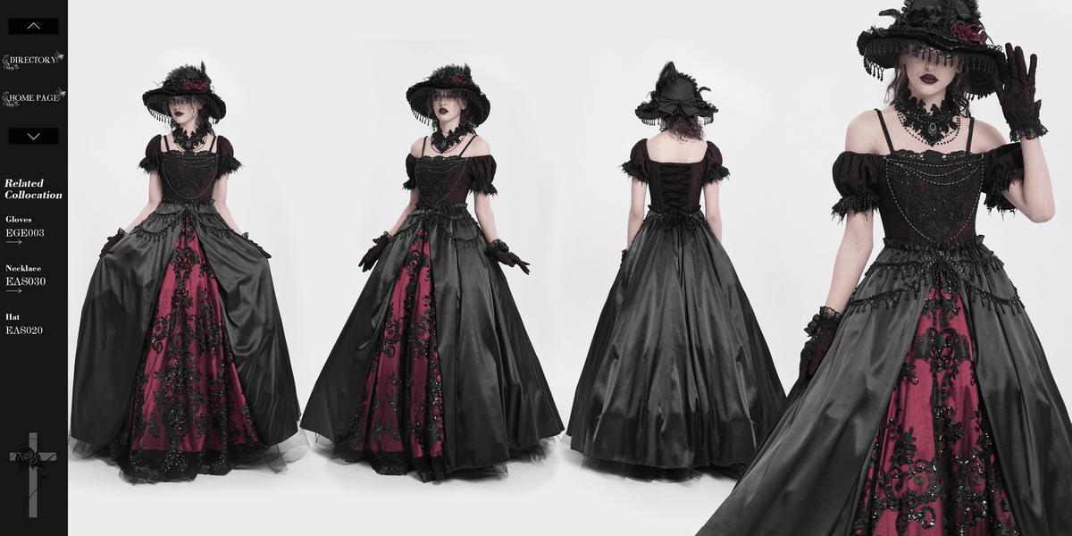 Victorian Lace-Up Dress with Beaded Detail and Ruffles - image 20