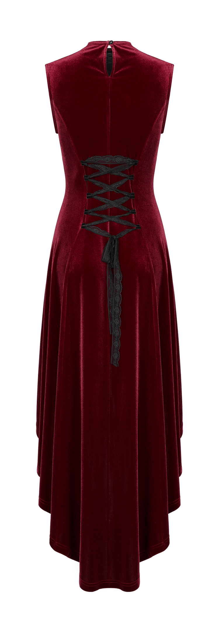Vintage Style Red Velvet Dress With Lace Detail - image 6