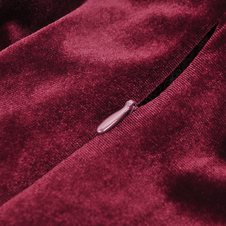 Vintage Velvet Dress with Black Lace Trim and Ruffles - image 8