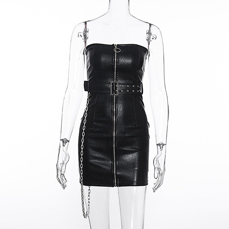 What to Wear to a Concert / Zipper Corset Dress with Sash and Chain in Gothic Style - image 5