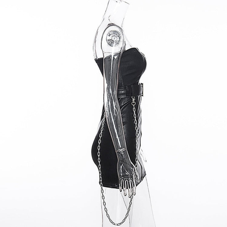 What to Wear to a Concert / Zipper Corset Dress with Sash and Chain in Gothic Style - image 6