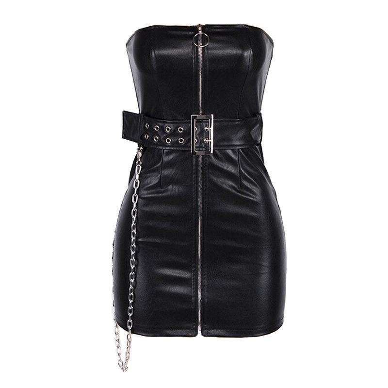 What to Wear to a Concert / Zipper Corset Dress with Sash and Chain in Gothic Style - image 4