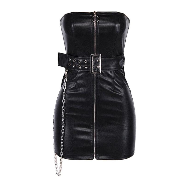 What to Wear to a Concert / Zipper Corset Dress with Sash and Chain in Gothic Style - image 4