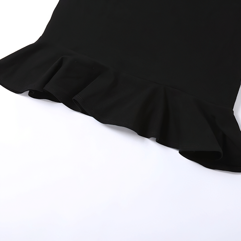 Women's Strap A-Line Short Dress / Black Sexy Bodycon Dress / Glamorous Female Clothing - image 8