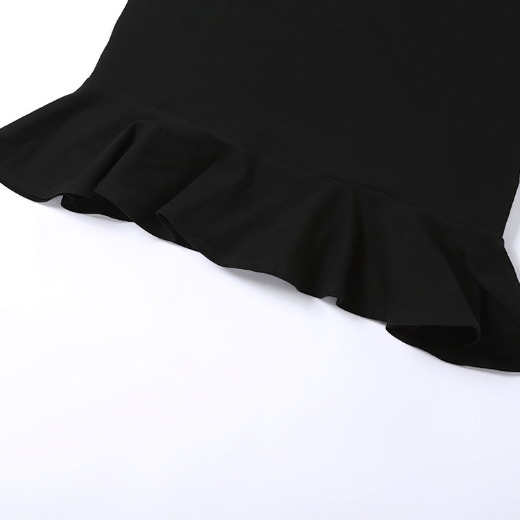 Women's Strap A-Line Short Dress / Black Sexy Bodycon Dress / Glamorous Female Clothing - image 8