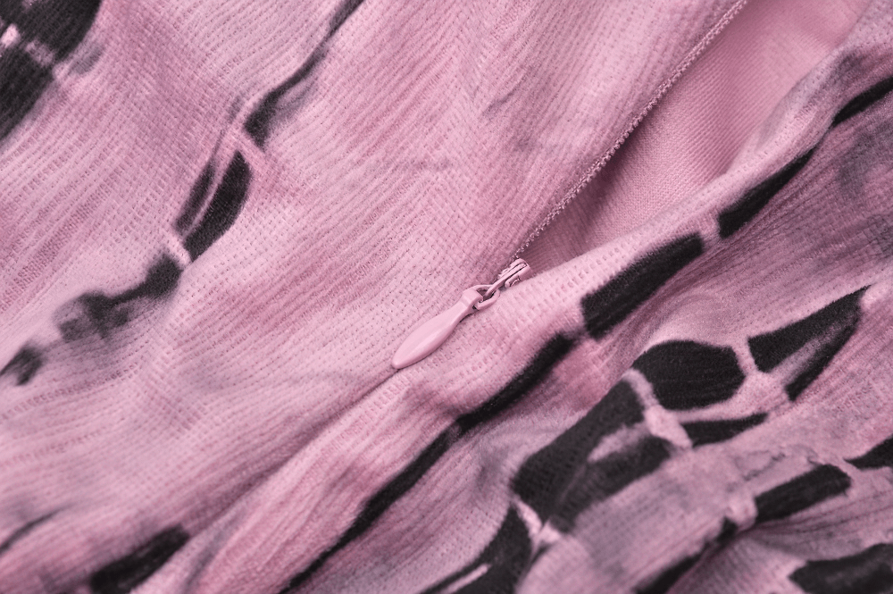 Women's Black Lace Corset Dress with Pink Tie Dye - image 13