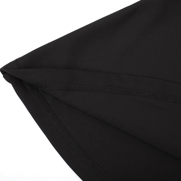 Women's Black Pleated Dress in Gothic Style / Lolita Style Long Sleeve Buttons Dress - image 15