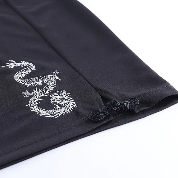 Women's Bodycon Mini Dress In Gothic Style / Black Sexy Dress With Dragon Print - image 6
