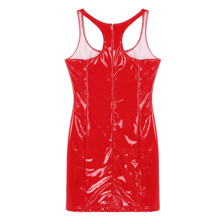 Women's Fashion Mini Dress / Black Sleeveless Dress / Sexy Dress on Zipper - image 19