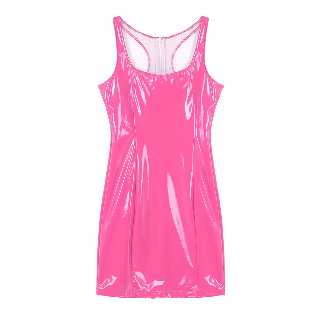 Women's Fashion Mini Dress / Black Sleeveless Dress / Sexy Dress on Zipper - image 15