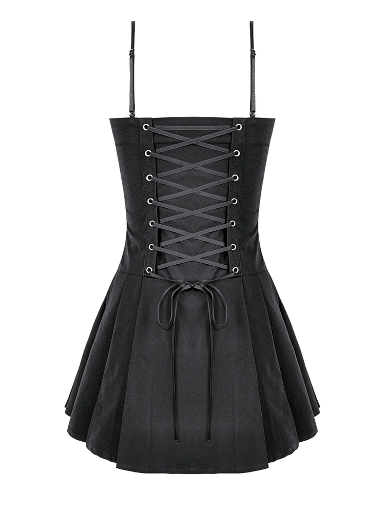 Women's Gothic Corset Mini Dress with Buckle Detail - image 5