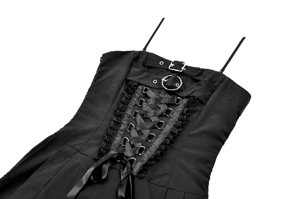 Women's Gothic Corset Mini Dress with Buckle Detail - image 6