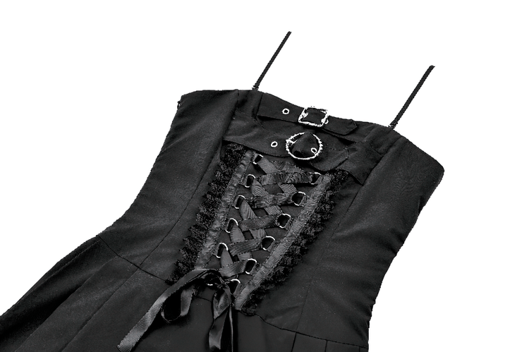 Women's Gothic Corset Mini Dress with Buckle Detail - image 6