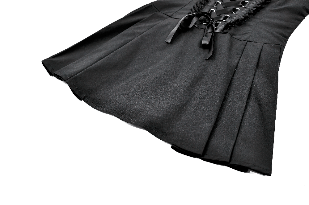 Women's Gothic Corset Mini Dress with Buckle Detail - image 8
