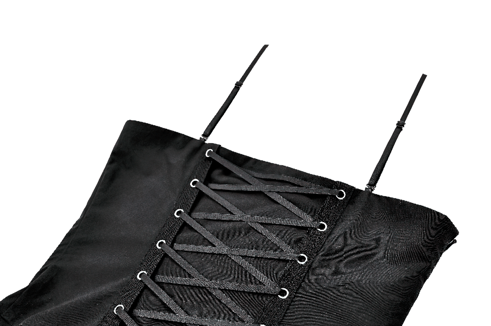 Women's Gothic Corset Mini Dress with Buckle Detail - image 9