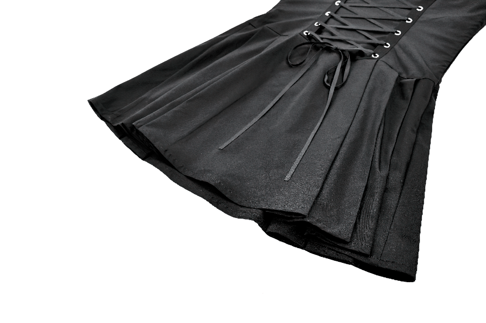 Women's Gothic Corset Mini Dress with Buckle Detail - image 10
