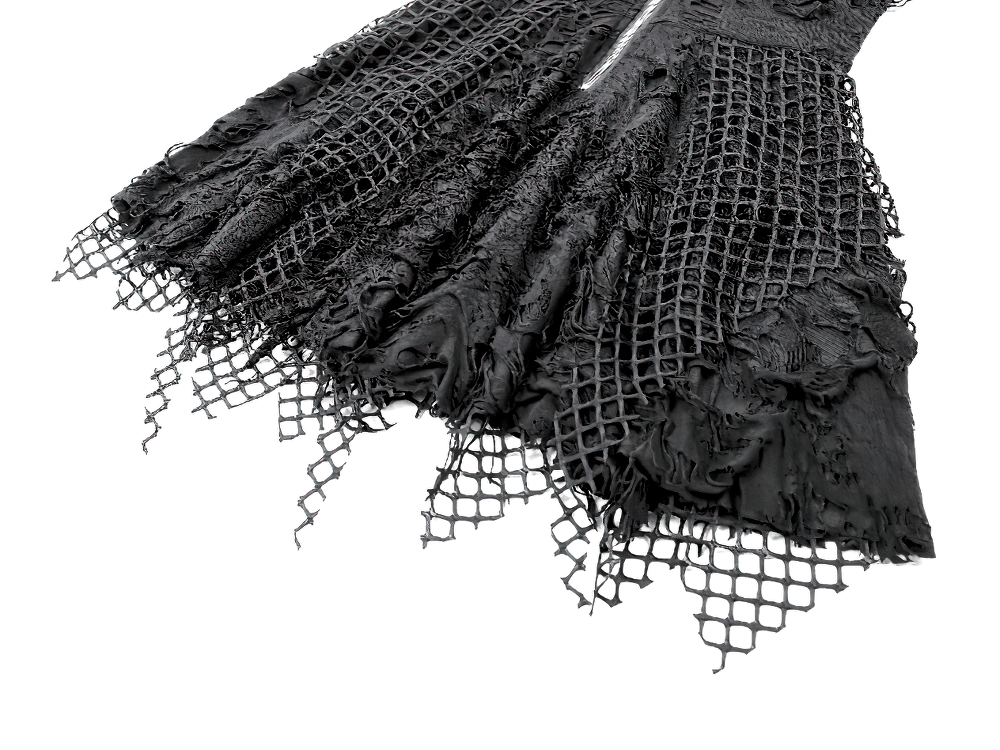 Women's Gothic Distressed Mesh Chain Mini Dress - image 7