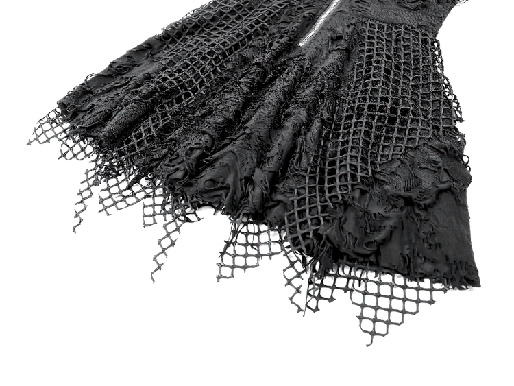 Women's Gothic Distressed Mesh Chain Mini Dress - image 7
