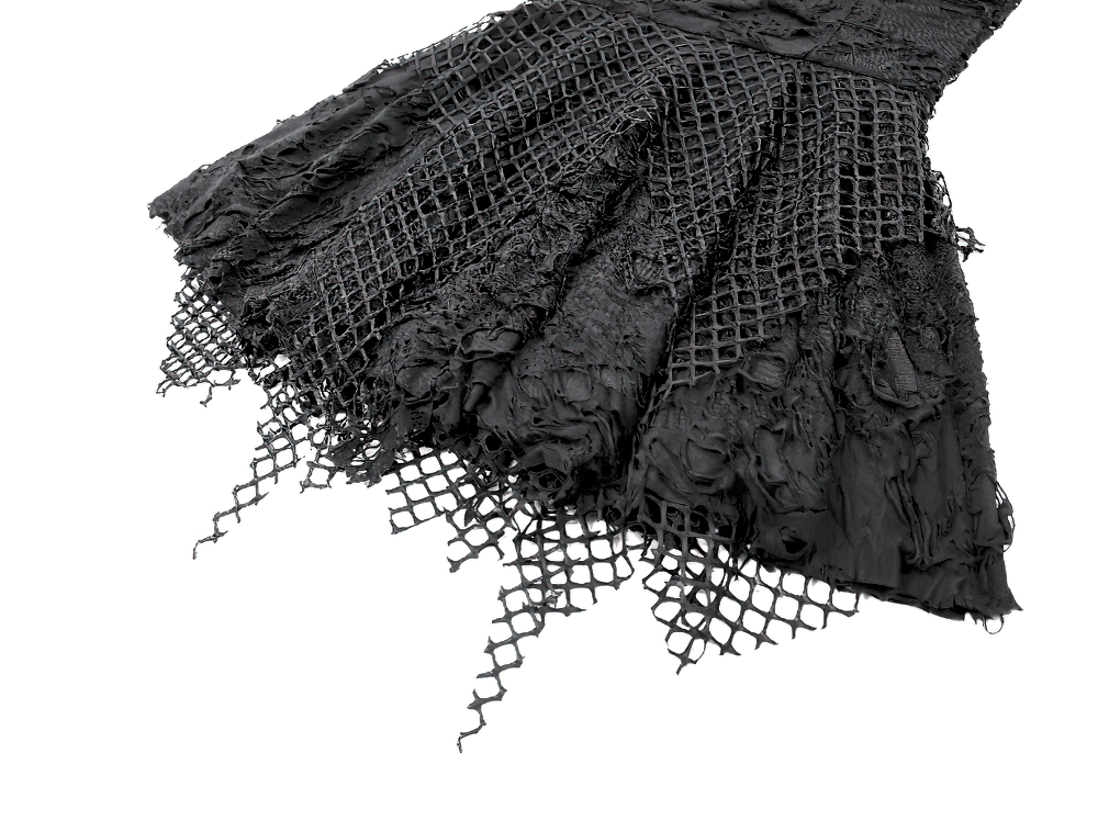 Women's Gothic Distressed Mesh Chain Mini Dress - image 9