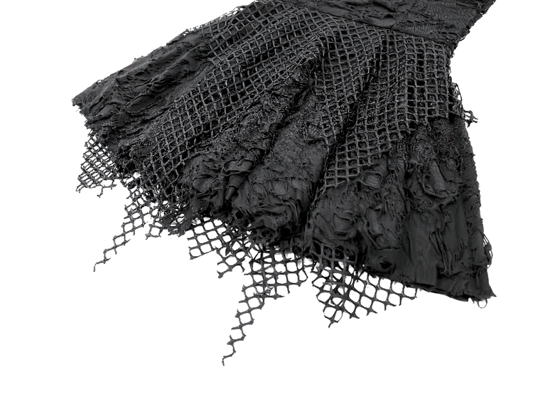 Women's Gothic Distressed Mesh Chain Mini Dress - image 9