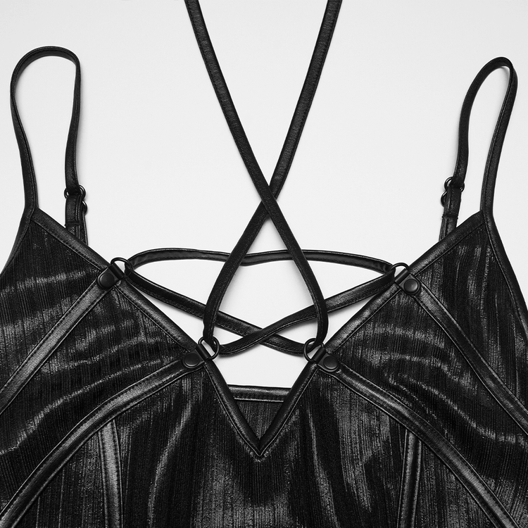 Women's Gothic Halter Striped Maxi Slip Dress - image 7