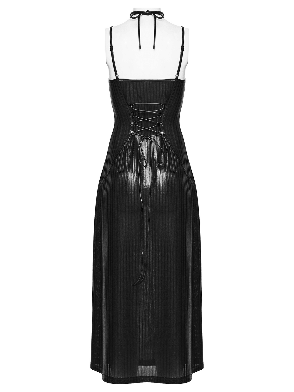 Women's Gothic Halter Striped Maxi Slip Dress - image 6