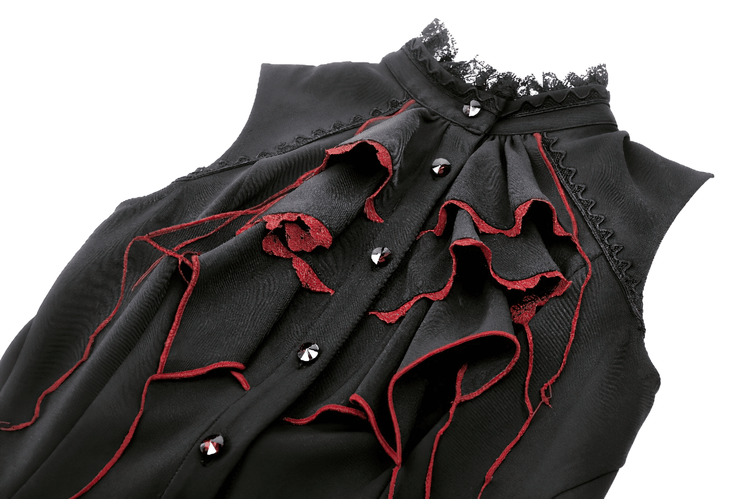 Women's Gothic High-Low Tail Dress with Ruffles - image 6