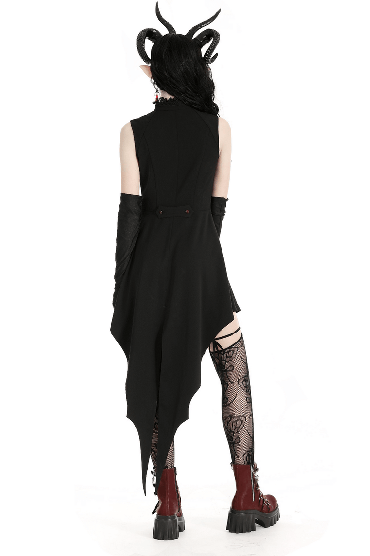 Women's Gothic High-Low Tail Dress with Ruffles - image 2