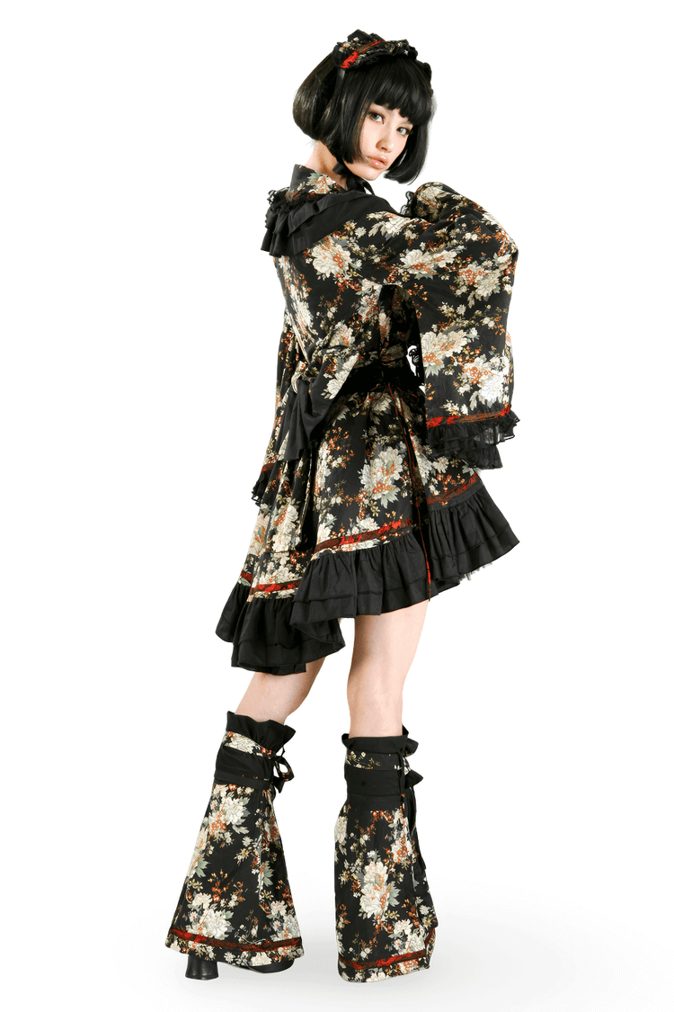 Women's Gothic Inspired Black Floral Lolita Dress - image 2