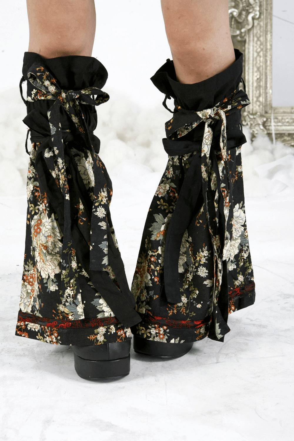 Women's Gothic Inspired Black Floral Lolita Dress - image 18