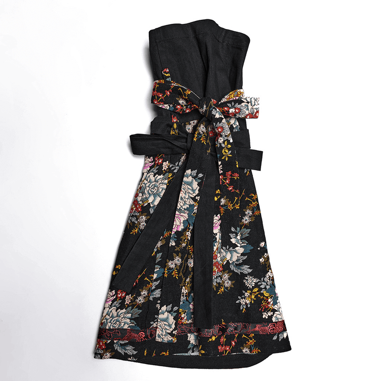 Women's Gothic Inspired Black Floral Lolita Dress - image 4