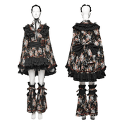 Women's Gothic Inspired Black Floral Lolita Dress - image 3