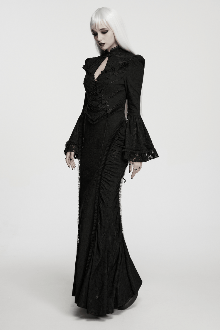 Women's Gothic Lace Maxi Dress with Corset Detail - image 11