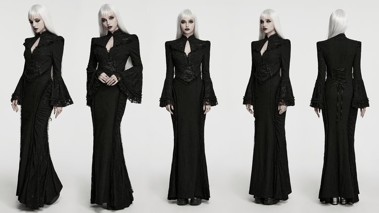 Women's Gothic Lace Maxi Dress with Corset Detail - image 14
