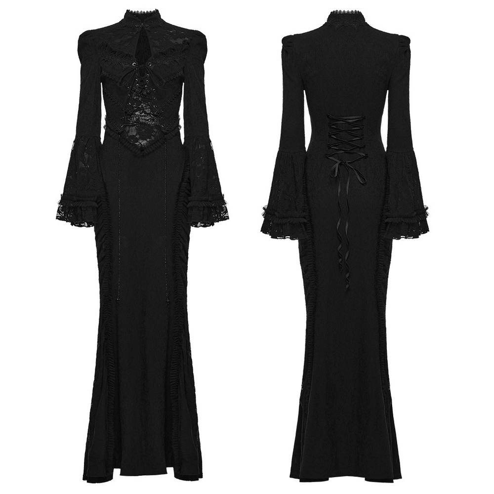 Women's Gothic Lace Maxi Dress with Corset Detail - image 3