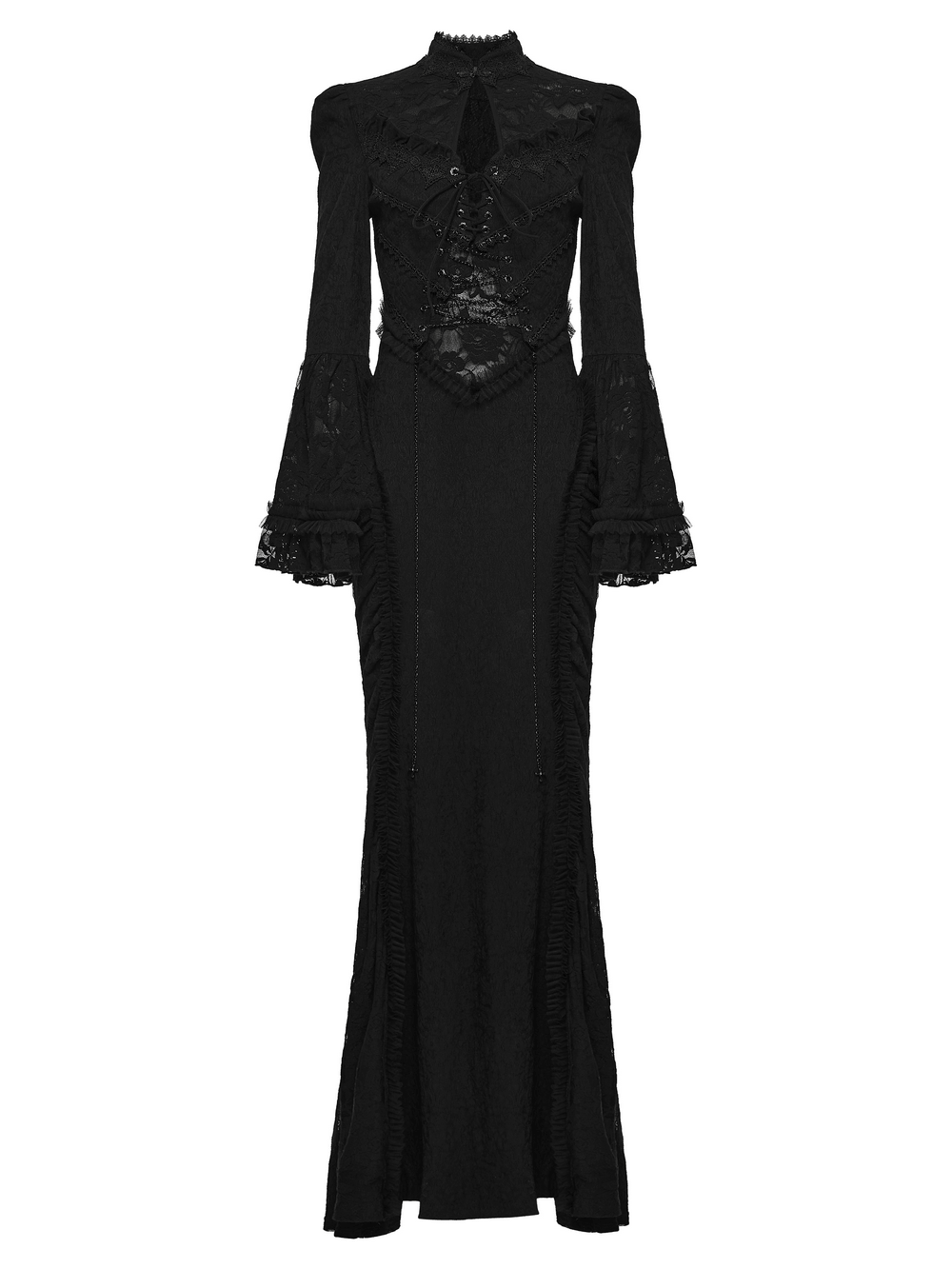 Women's Gothic Lace Maxi Dress with Corset Detail - image 6