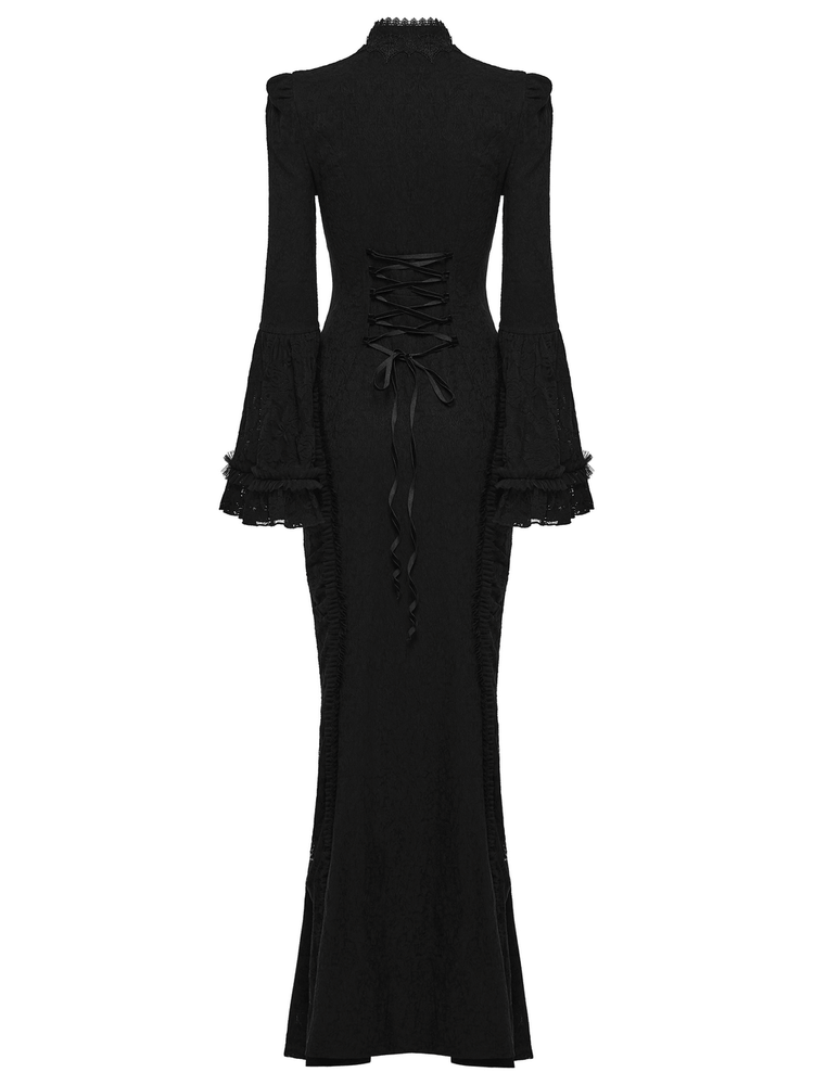 Women's Gothic Lace Maxi Dress with Corset Detail - image 4