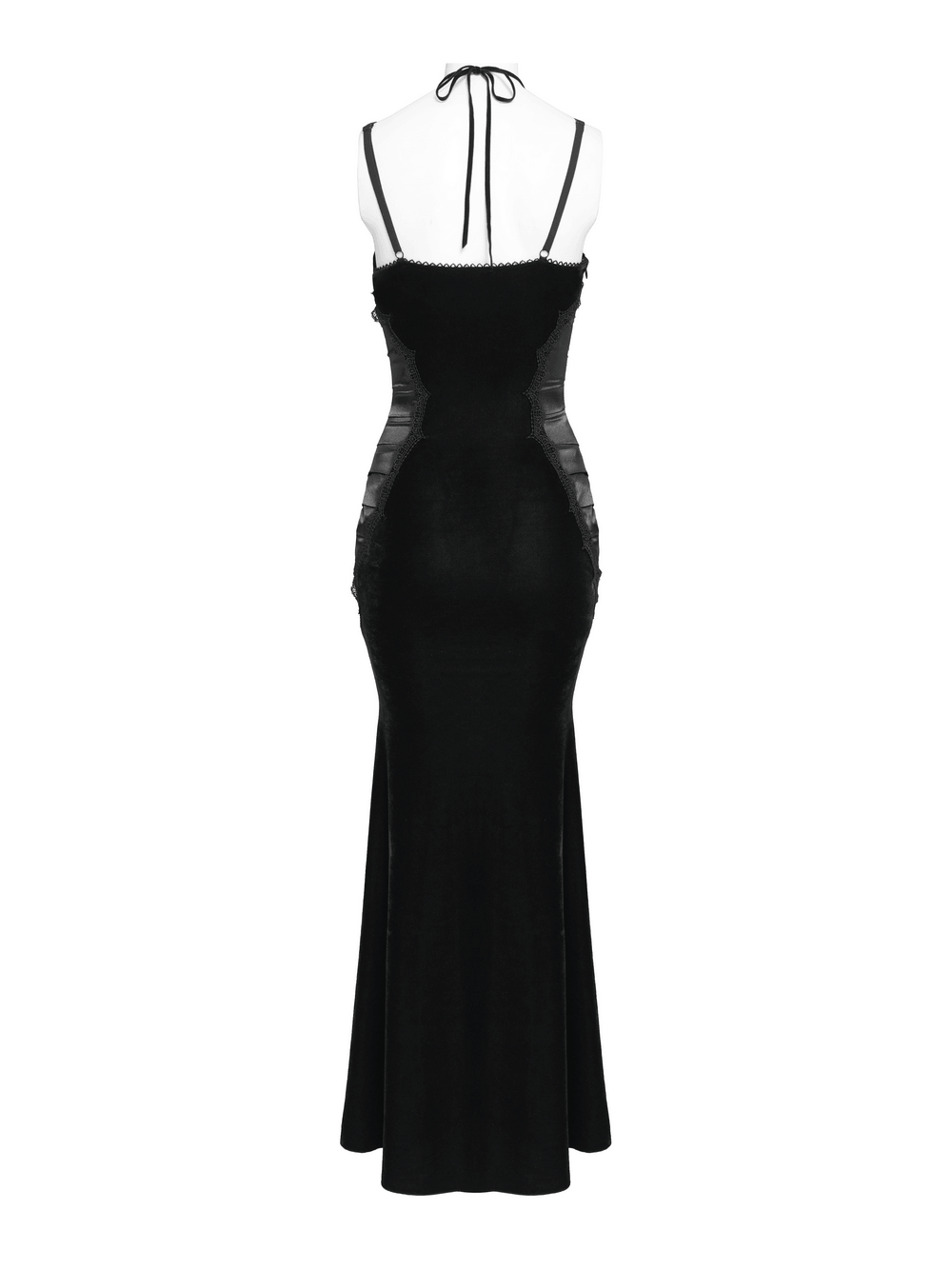 Women's Gothic Lace Up Mesh Mermaid Maxi Dress - image 6