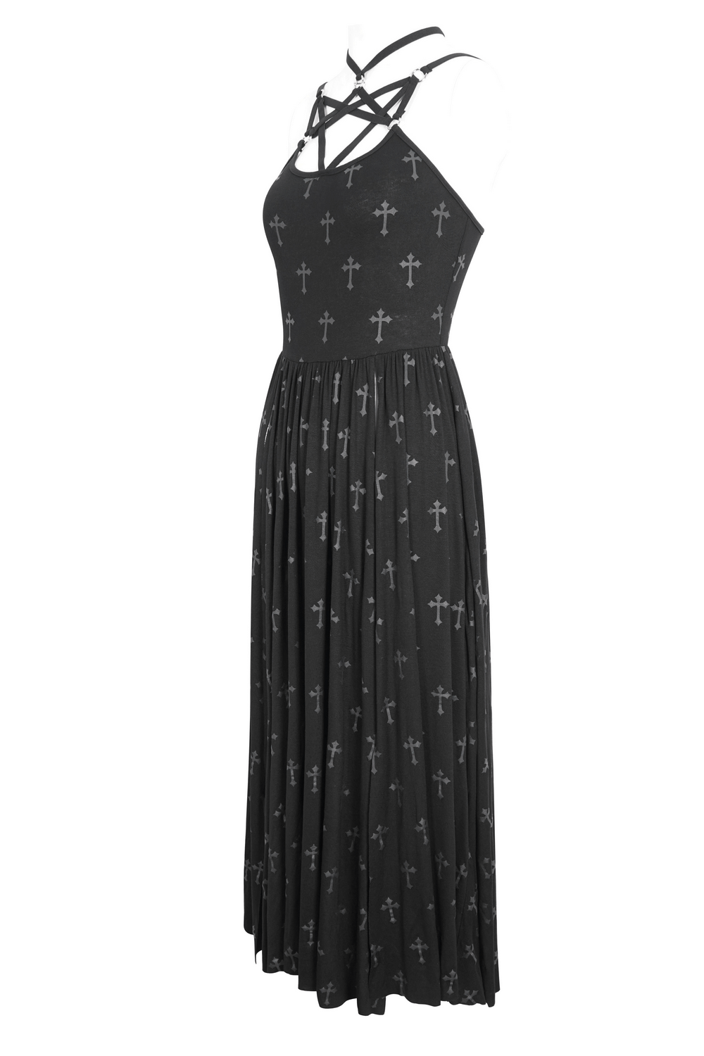 Women's Gothic Strappy Split Long Dress with Shorts - image 5