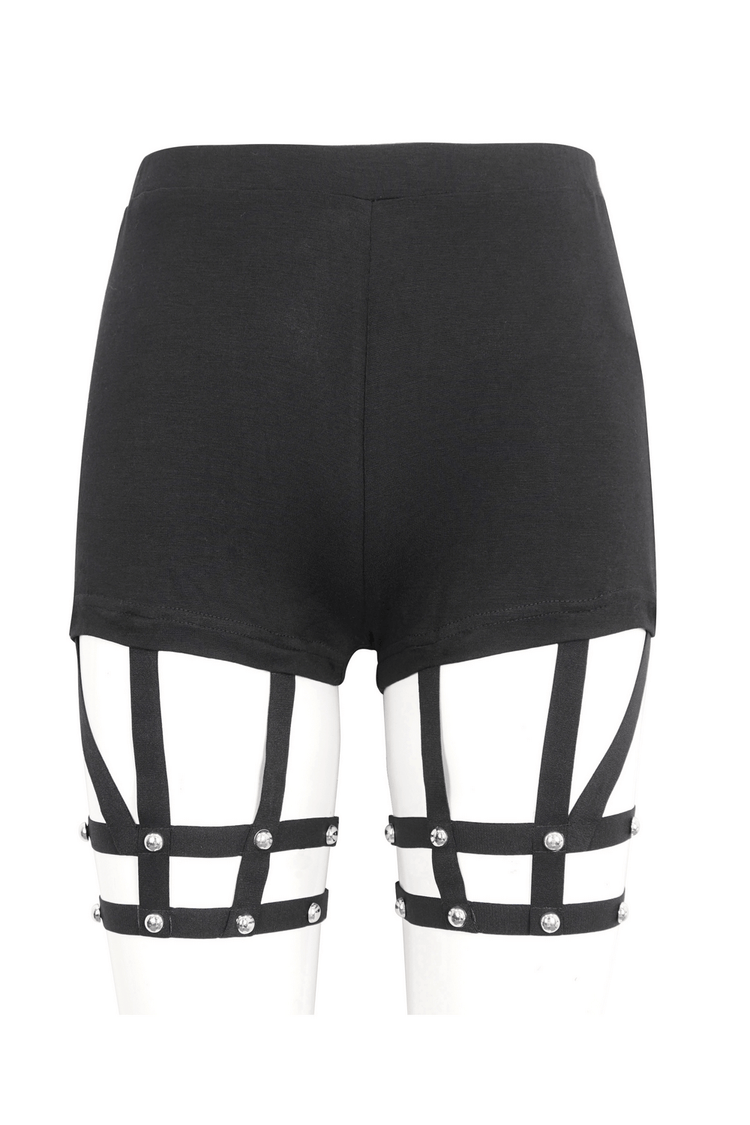 Women's Gothic Strappy Split Long Dress with Shorts - image 7