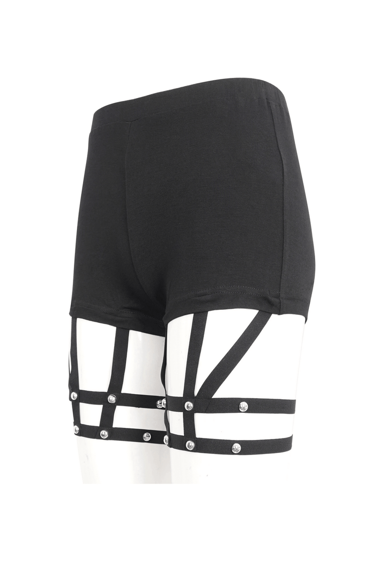Women's Gothic Strappy Split Long Dress with Shorts - image 8