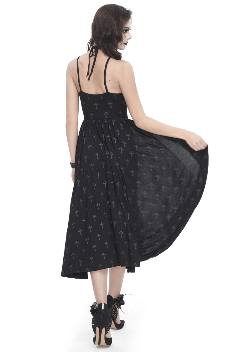 Women's Gothic Strappy Split Long Dress with Shorts - image 2