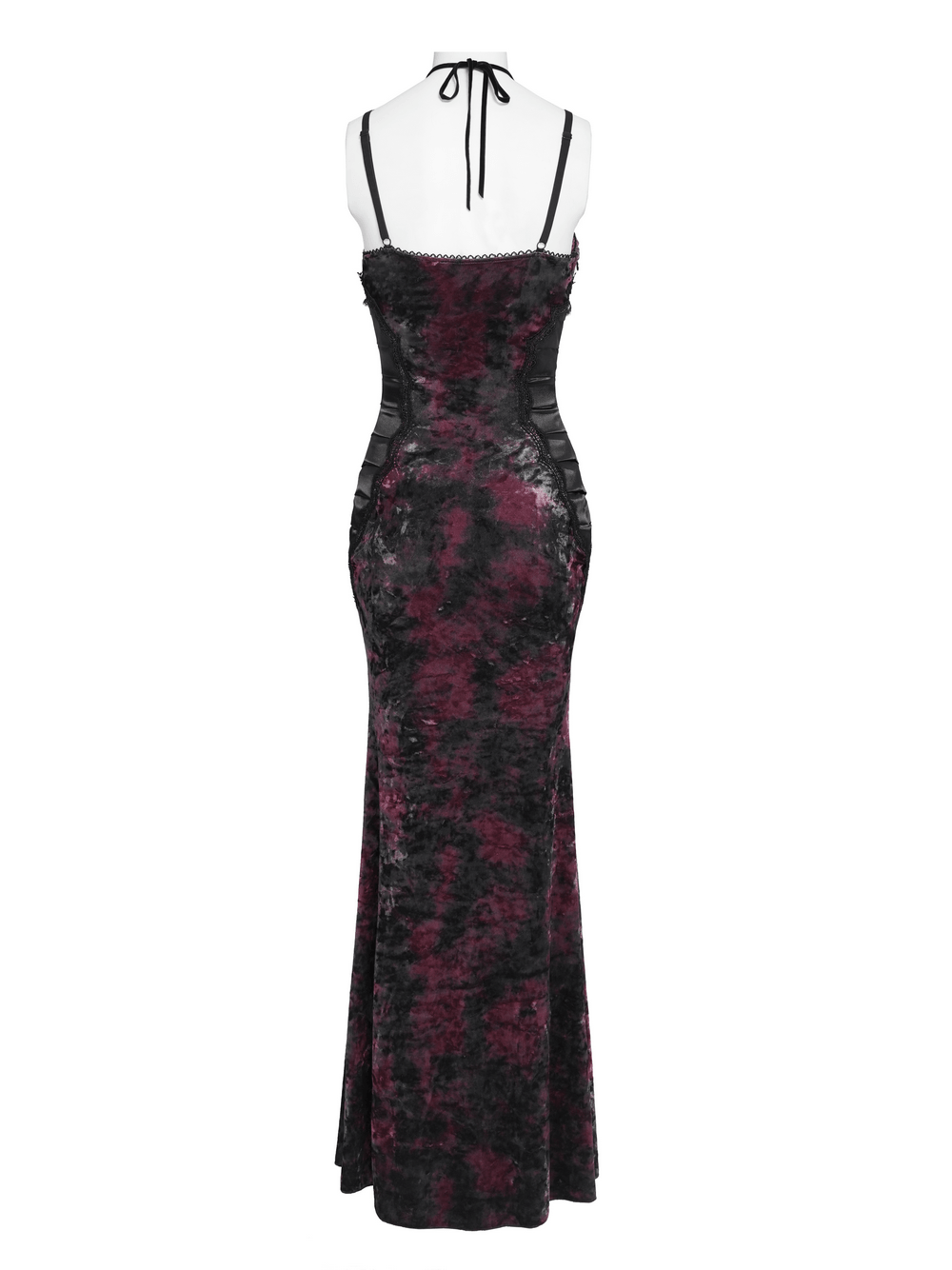 Women's Gothic Tie Dye Lace Up Mermaid Maxi Dress - image 6