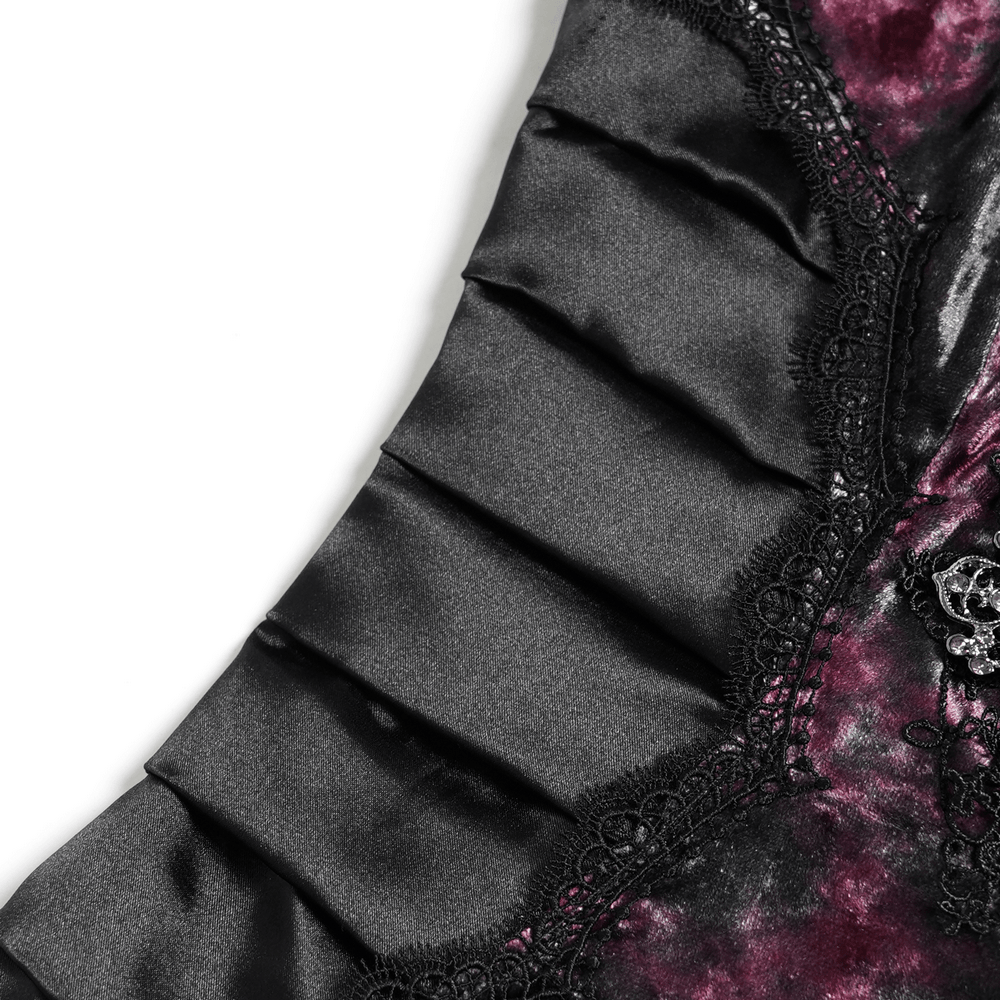 Women's Gothic Tie Dye Lace Up Mermaid Maxi Dress - image 8