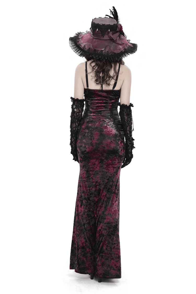 Women's Gothic Tie Dye Lace Up Mermaid Maxi Dress - image 2