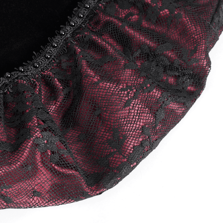 Women's Gothic Velvet Long Dress with Lace Appliques - image 8
