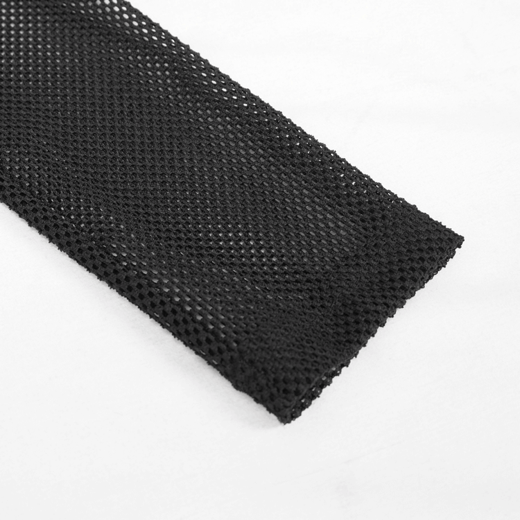 Women's Irregular Cutout Mesh Splice Dress / Gothic Style Long Sleeves Black Dress - image 19