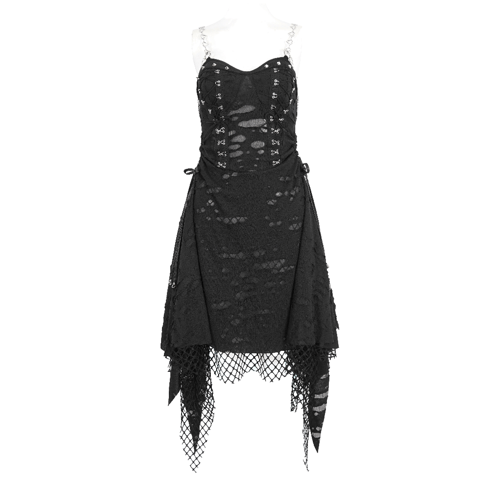 Women's Lace Chains Dress with Asymmetrical Hem - image 3